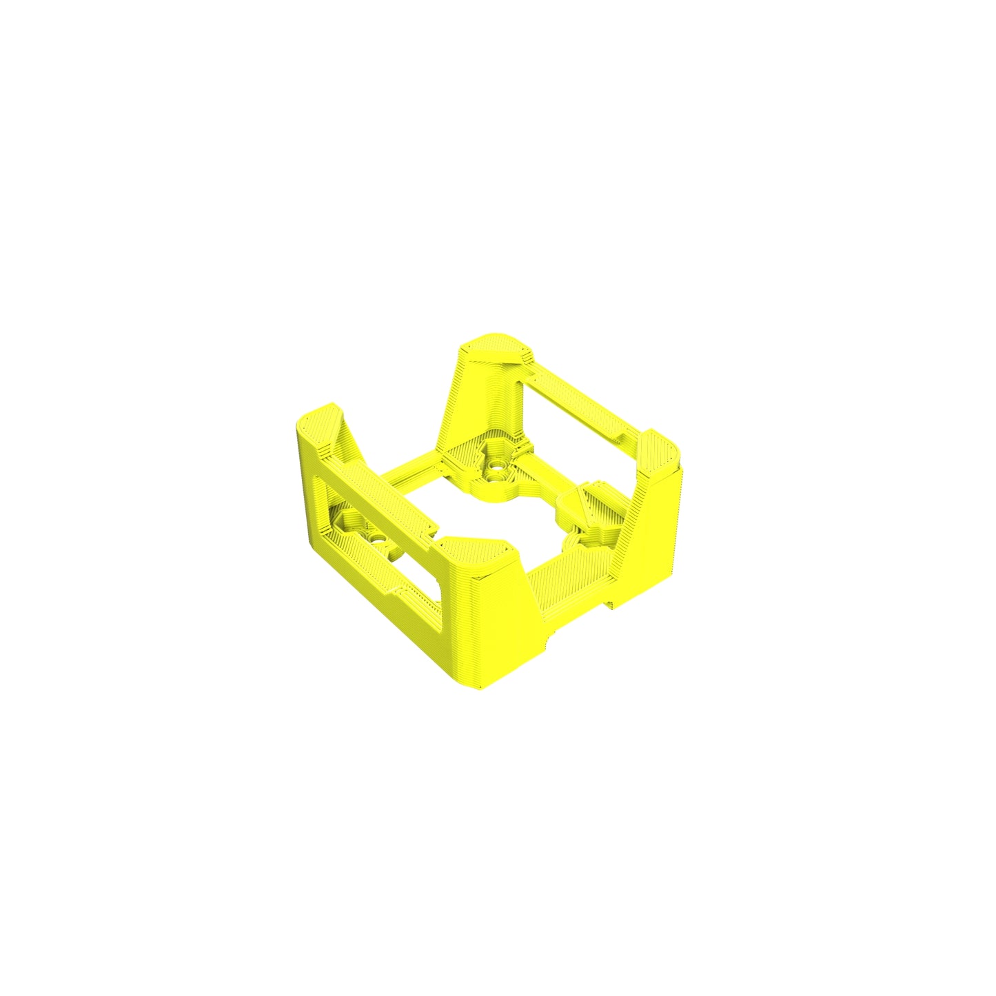 FPV DJI O3 20x20 and 25.5x25.5 Mounting Adapter Case 3D Printed TPU Neon Yellow