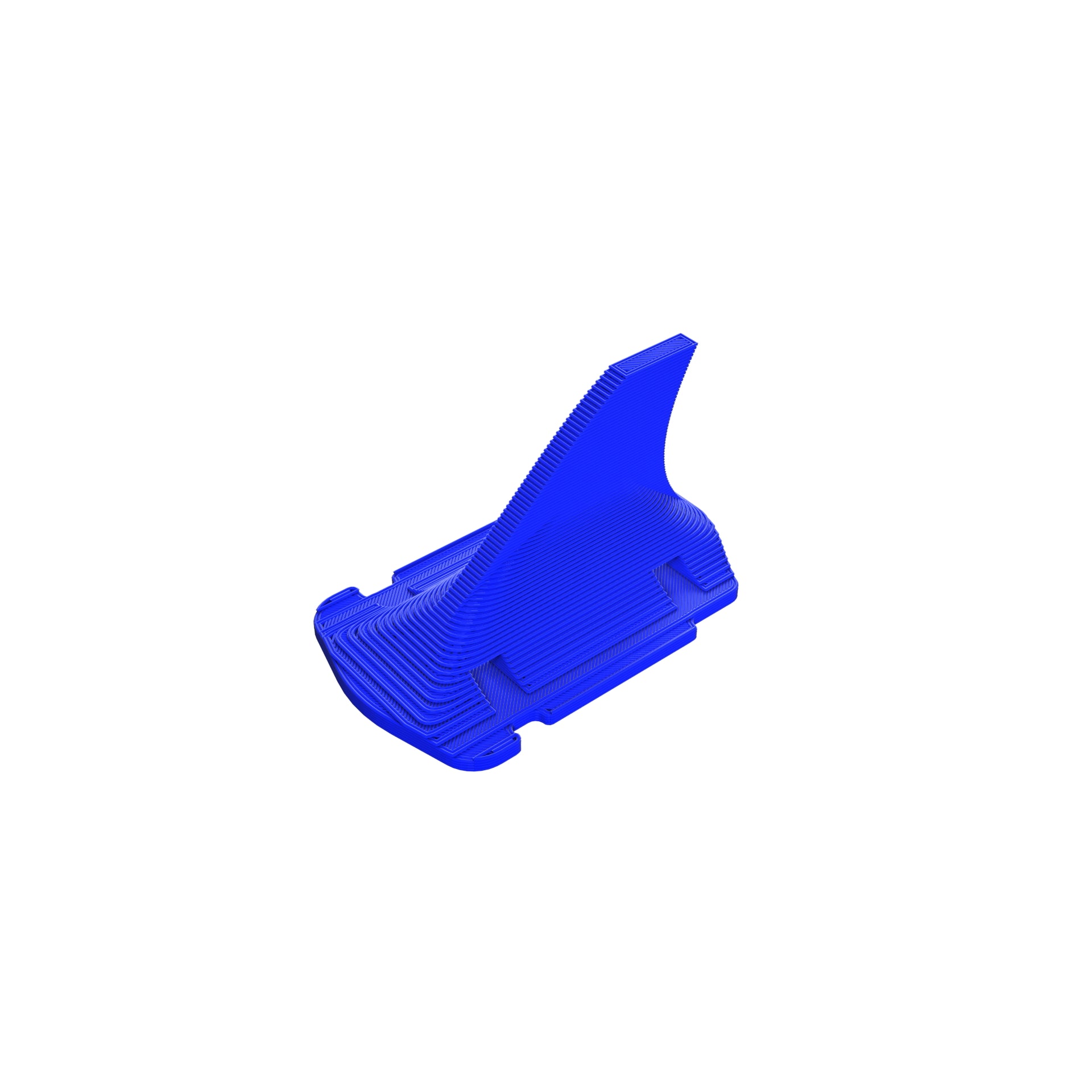 FPV DRone Turtle Mode Shark Fin 3D Printed TPU Accessory Part Blue
