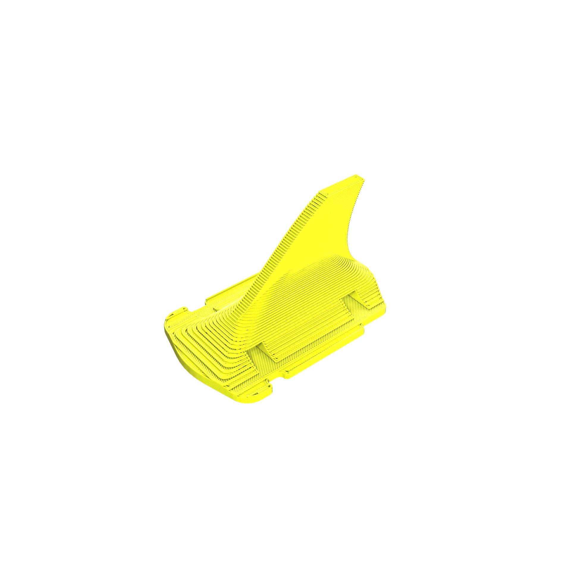 FPV DRone Turtle Mode Shark Fin 3D Printed TPU Accessory Part Neon Yellow