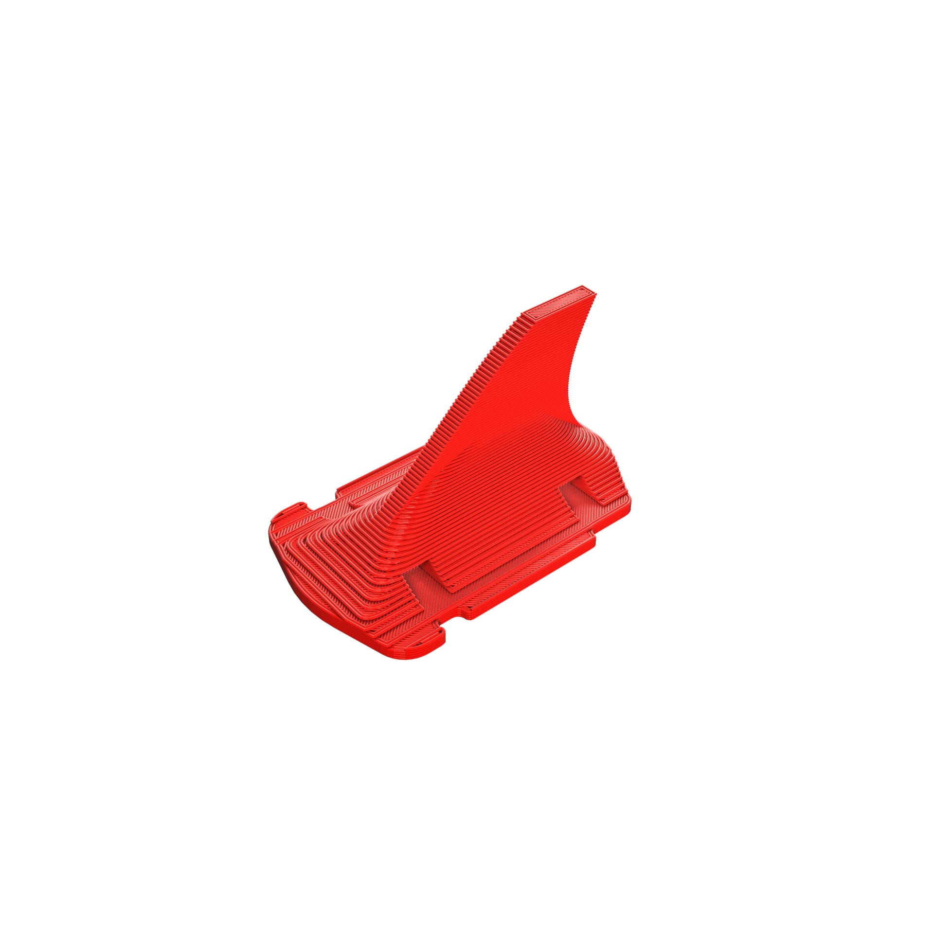 FPV DRone Turtle Mode Shark Fin 3D Printed TPU Accessory Part Red